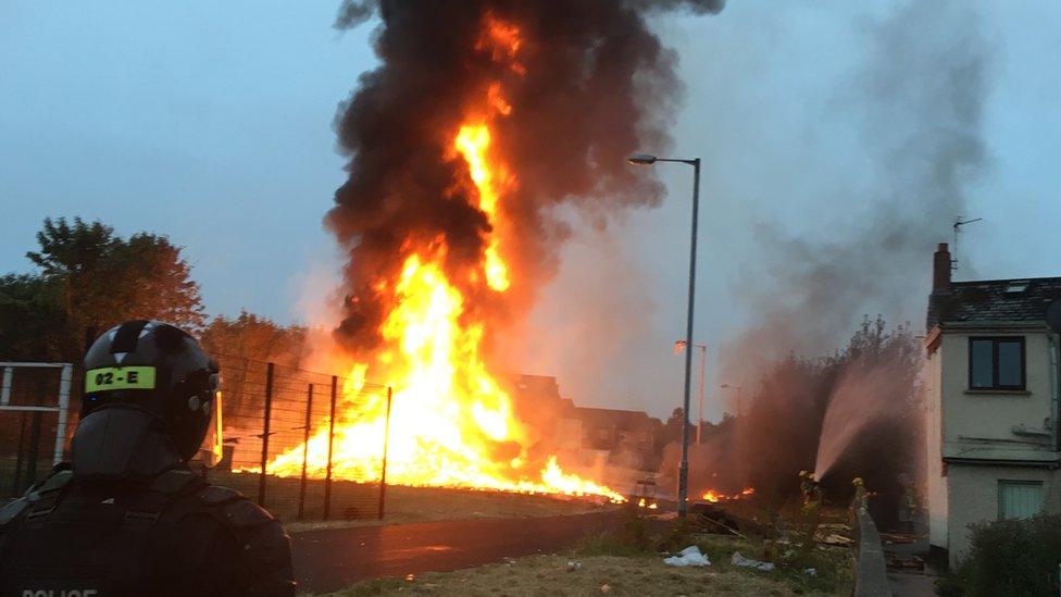 The Bloomfield walkway after it was set alight