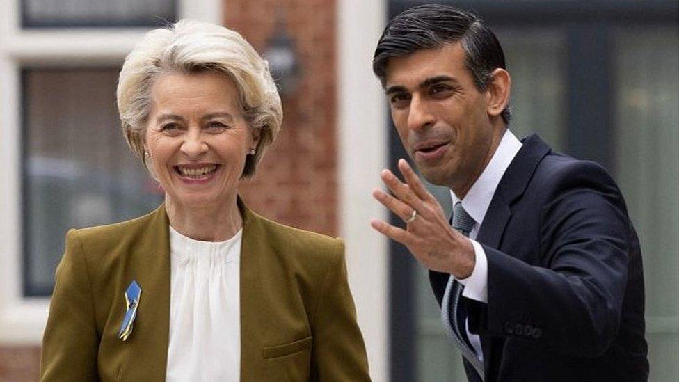 EU's Ursula von der Leyen and UK PM Rishi Sunak, Windsor, 27 Feb 23