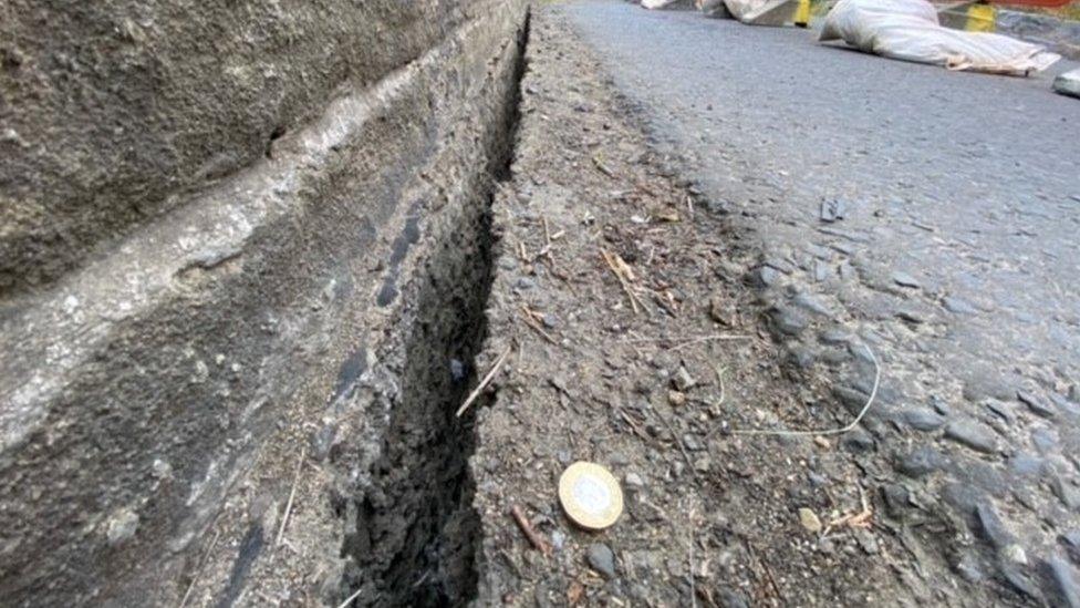 Crack in bridge