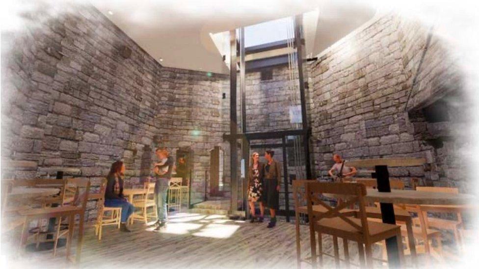 Artist impression of works to improve access to Caernarfon Castle