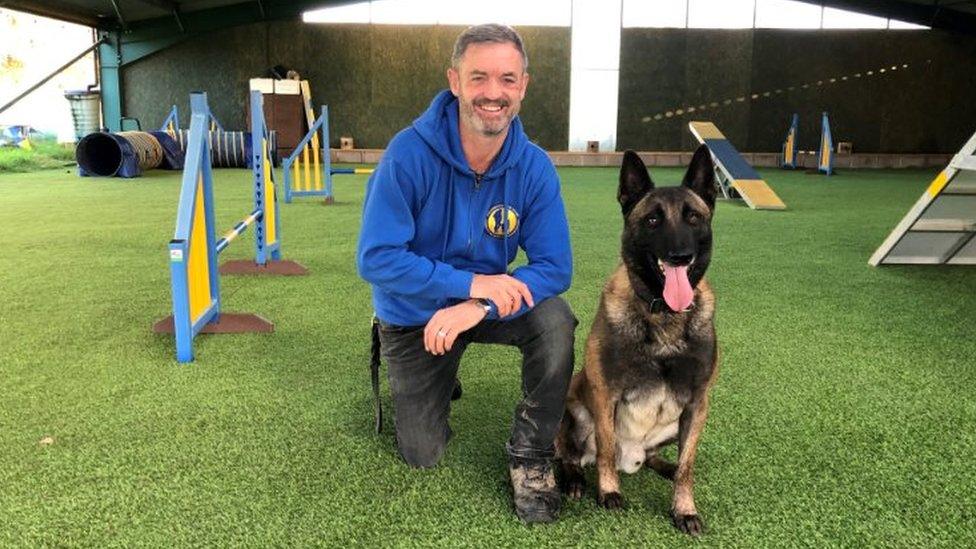 Sean Knowlson with his dog Giggs