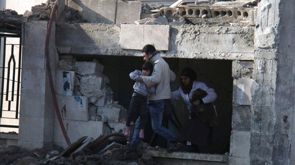 Damaged clinic in Azaz, 15 Feb