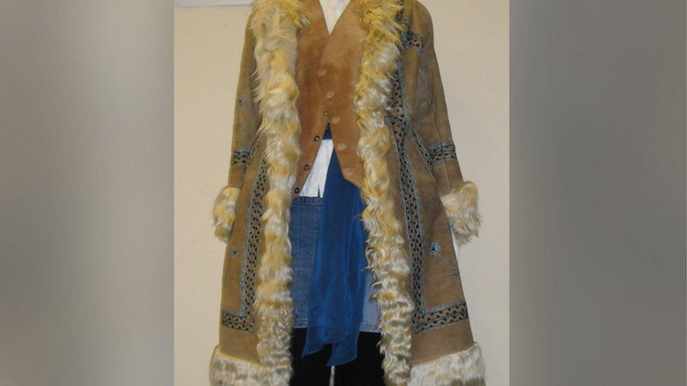 The Afghan-style coat the woman was wearing at the time of her death