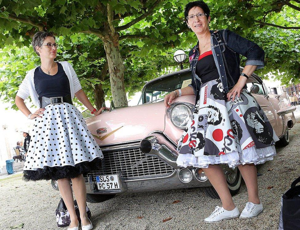 Elvis fans in 50s attire at the 2014 European Elvis Festival in Bad Nauheim