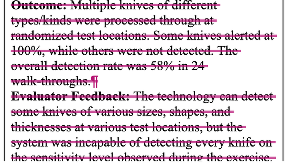 A section on how large fared knives taken out in "track changes"