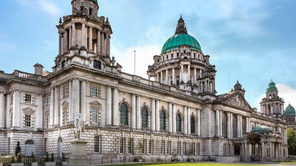 The exterior of Belfast City Hall