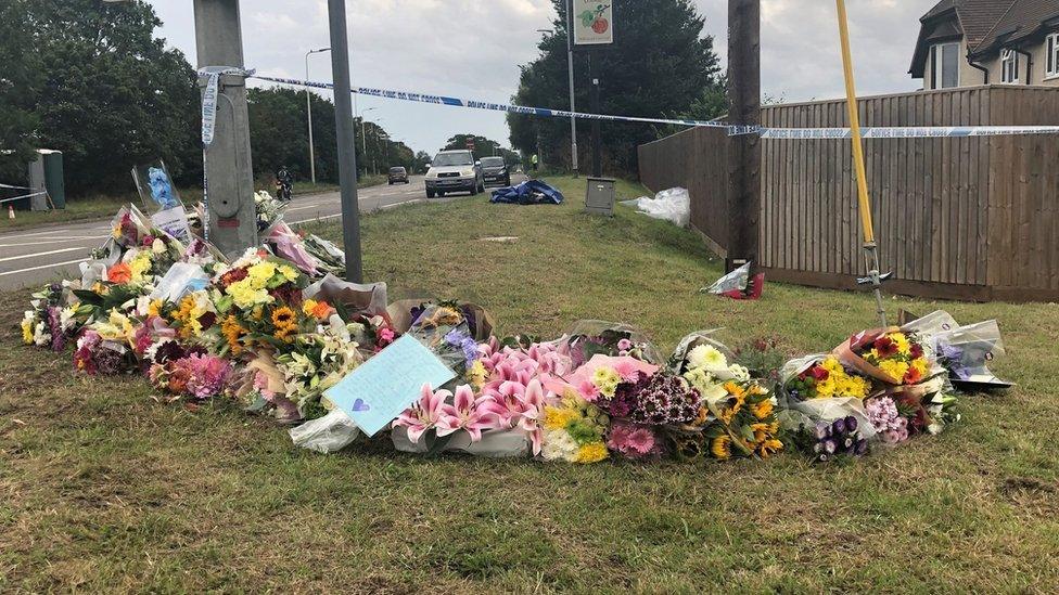 Floral tributes to PC Andrew Harper