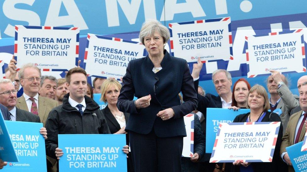 Theresa May campaigning