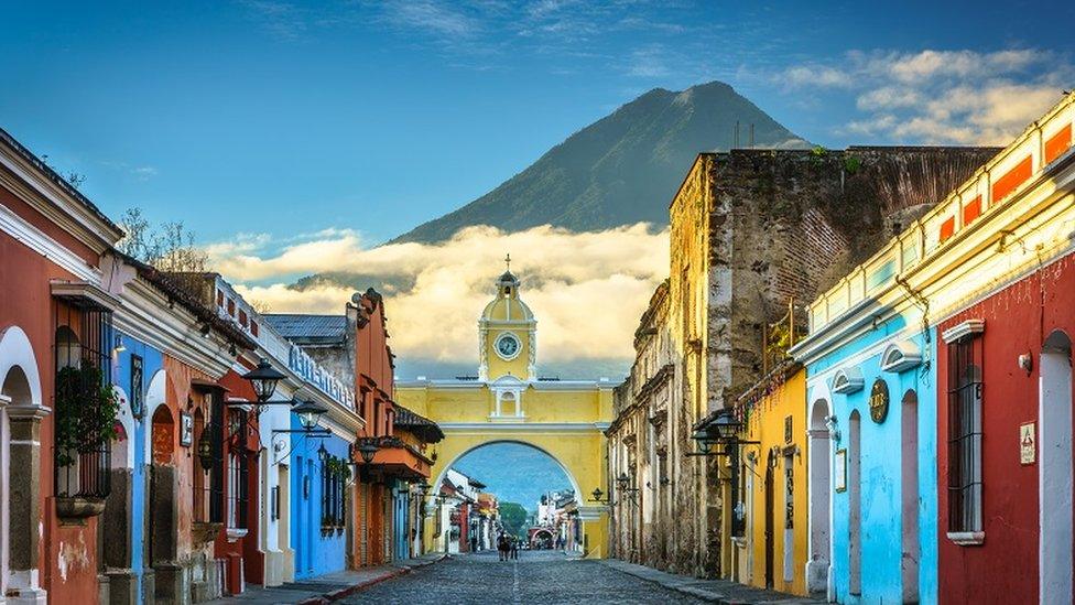 Santa Catalina Arch in Guatemala’s city of Antigua