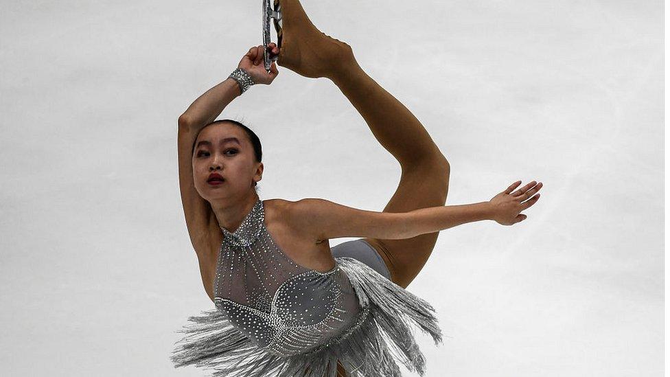 Singapore's Jessica Shuran Yu competes during the women's singles figure skating finals at the Malaysia National Ice Skating Stadium during the 29th Southeast Asian Games (SEA Games) in Kuala Lumpur on August 27, 2017