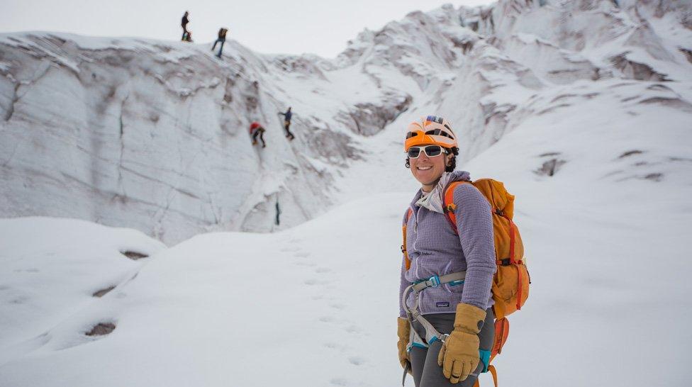 Juliana García poses on the slopes of the Antisana volcano in Ecuador