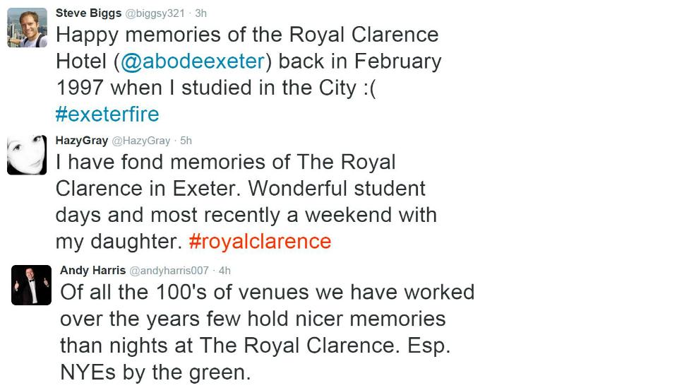 Tweets about the Royal Clarence Hotel