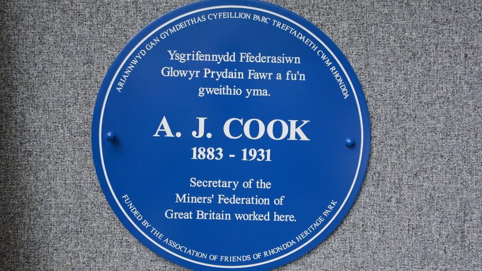 Arthur James Cook's blue plaque