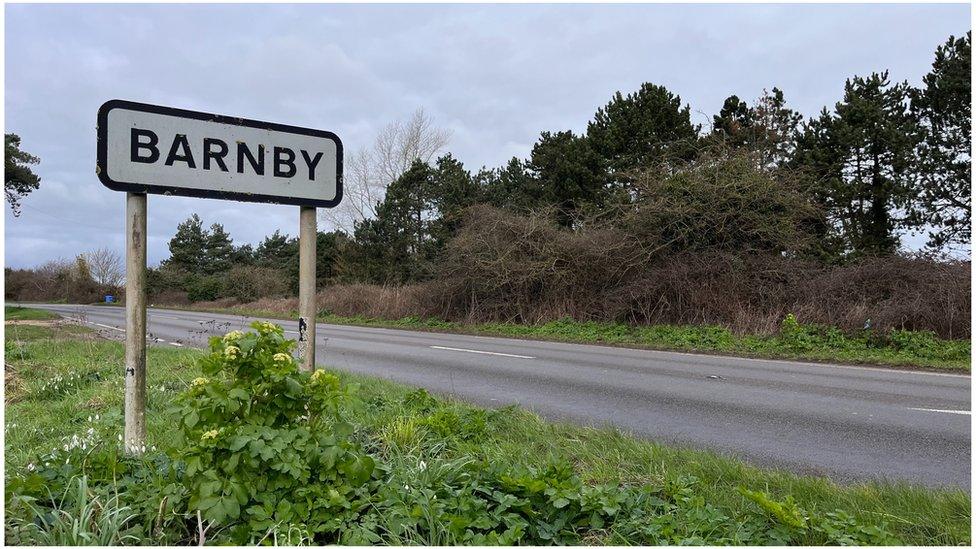 Barnby road sign