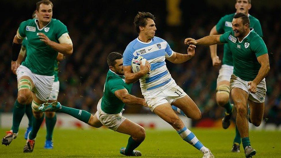 Argentina v Ireland in the Rugby World Cup quarter final