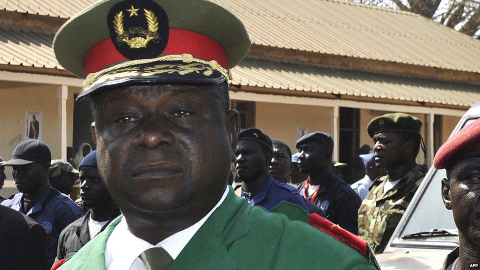 Guinea-Bissau army chief Antonio Indjai attends the funeral of the late President, Malam Bacai Sanha, in January 2012.