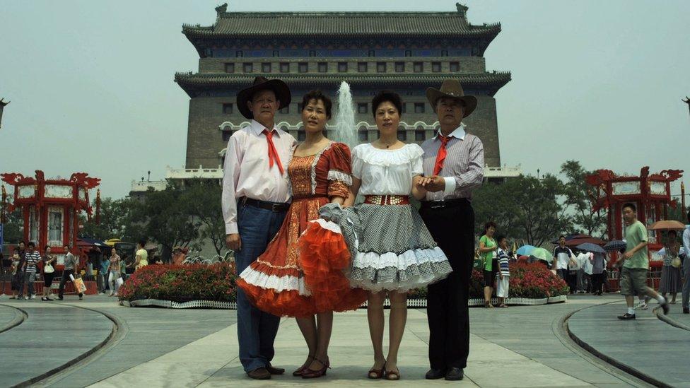 A group of people in China