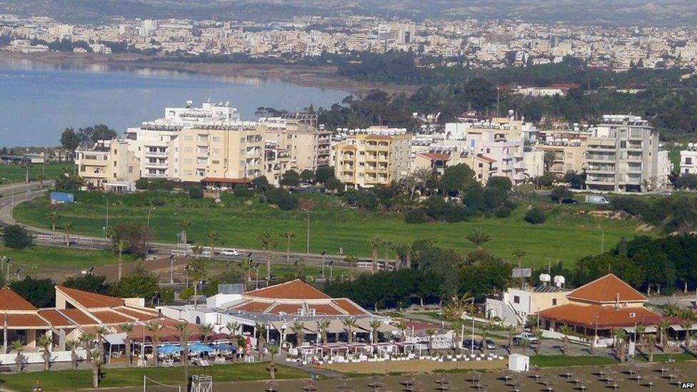 Aerial view of the city of Larnaca, in the Republic of Cyprus