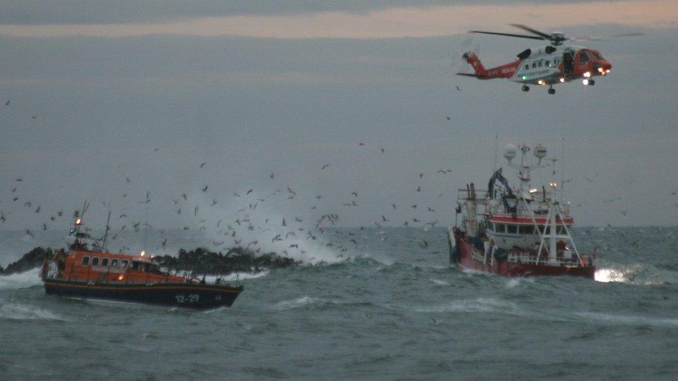 Herring boat ran aground at Ardglass