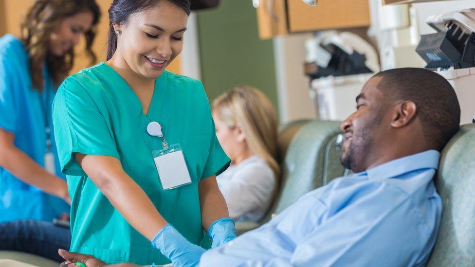 A man donating blood