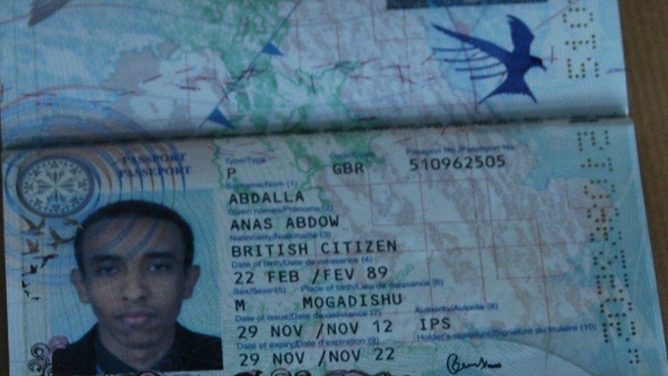 Abdalla's passport