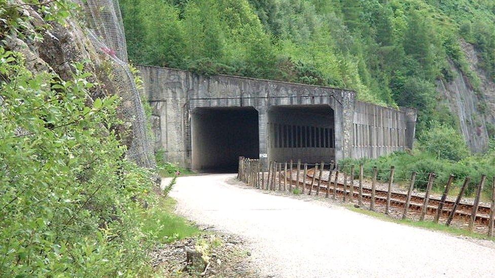 The avalanche shelters on Lochcarron to Kyle of Lochalsh road