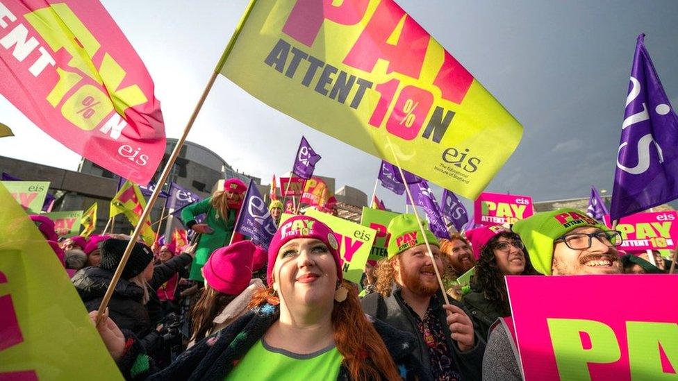 teacher strike rally