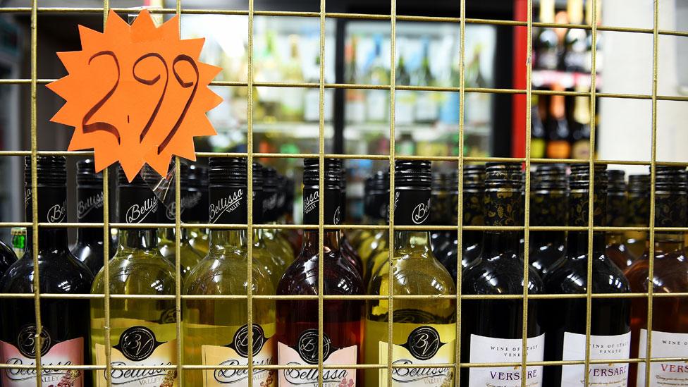 Bottles of wine advertised at £2.99