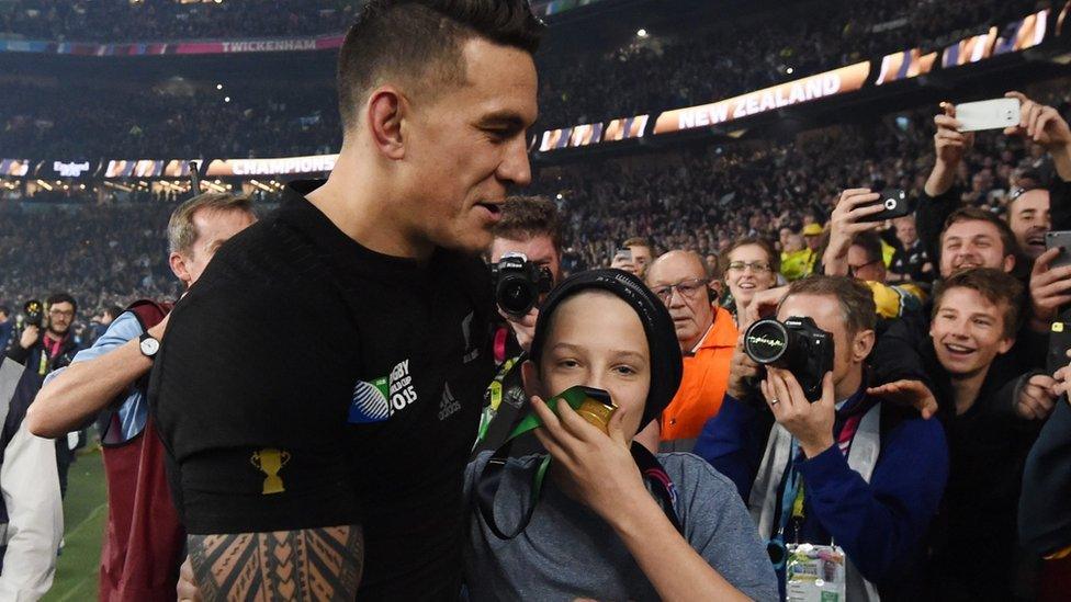 The young rugby fan was stunned by his Rugby World Cup souvenir