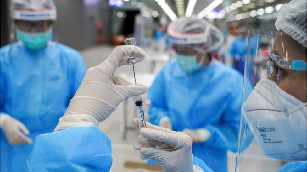 Nurse preparing vaccine