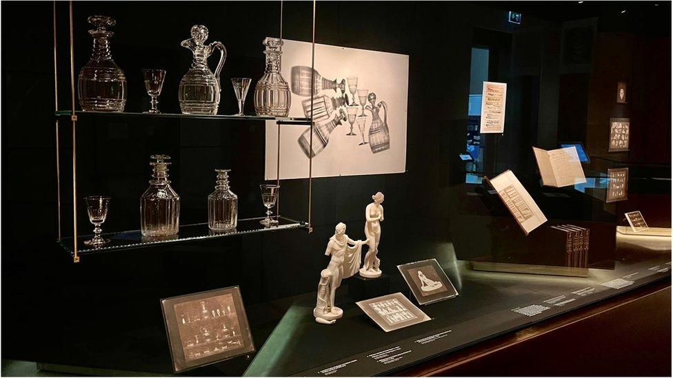 Exhibits in the Brights Sparks exhibition in the Bodleian Library