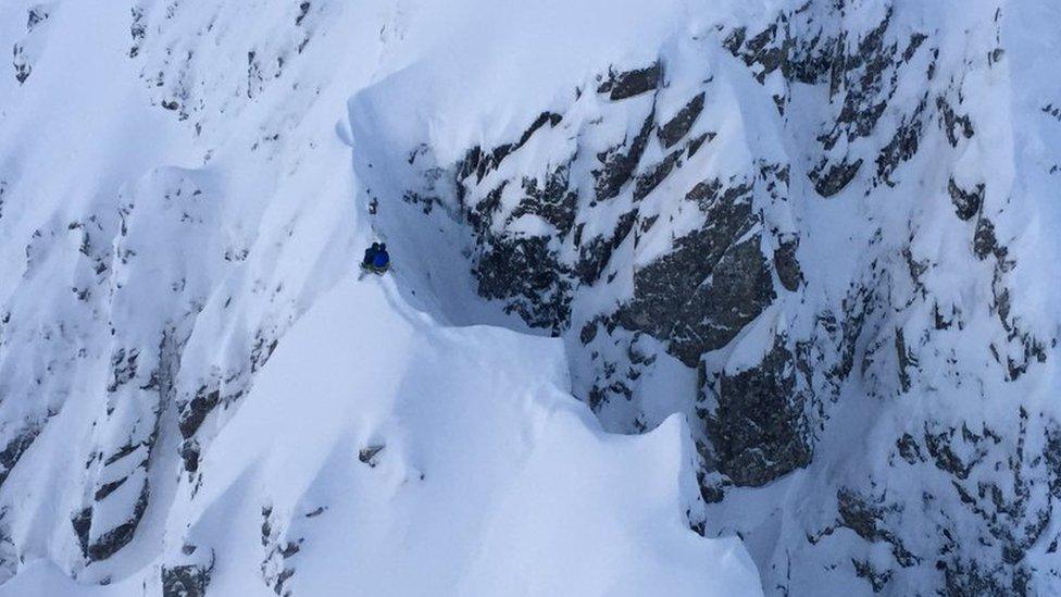 Climbers on mountain