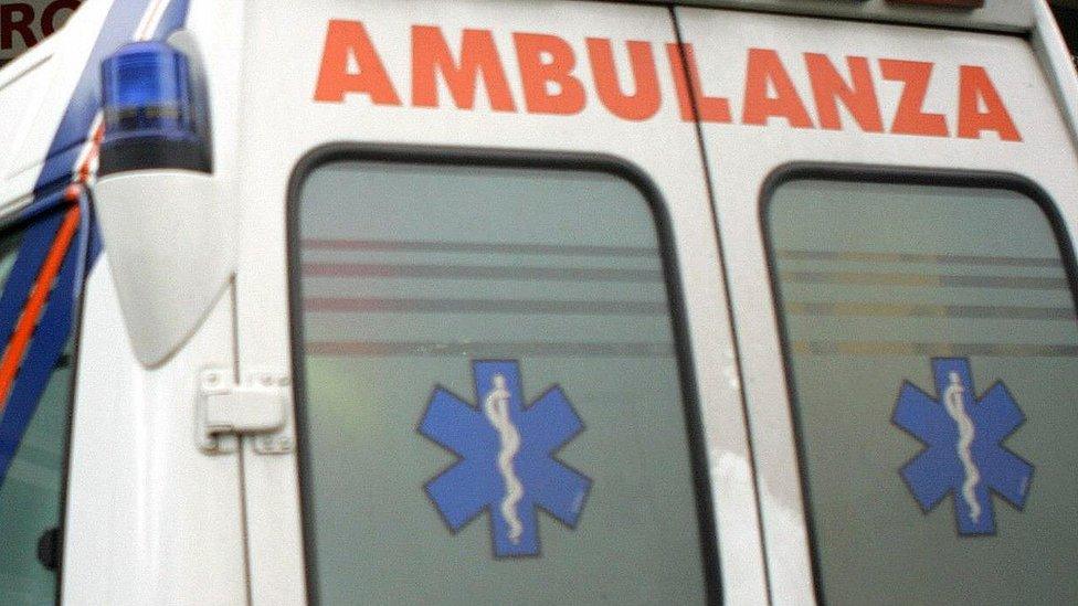 File image of the back of an Italian ambulance