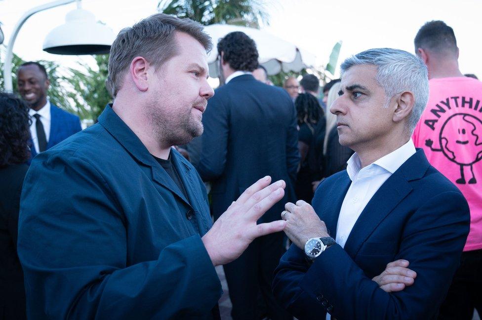 James Corden with Sadiq khan