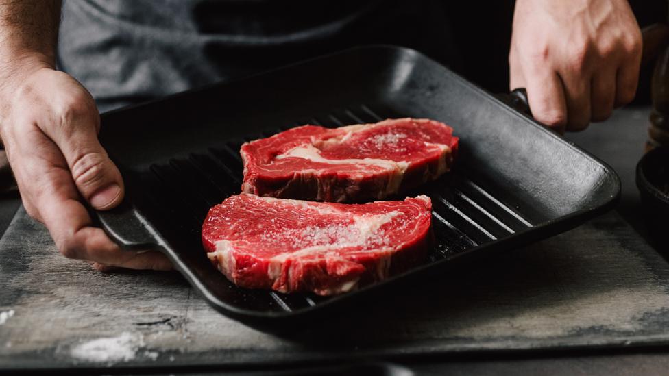 Steaks in a pan