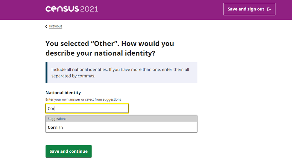 National identity form