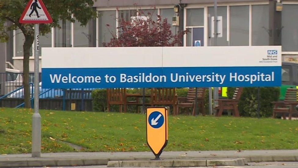 Basildon University Hospital sign