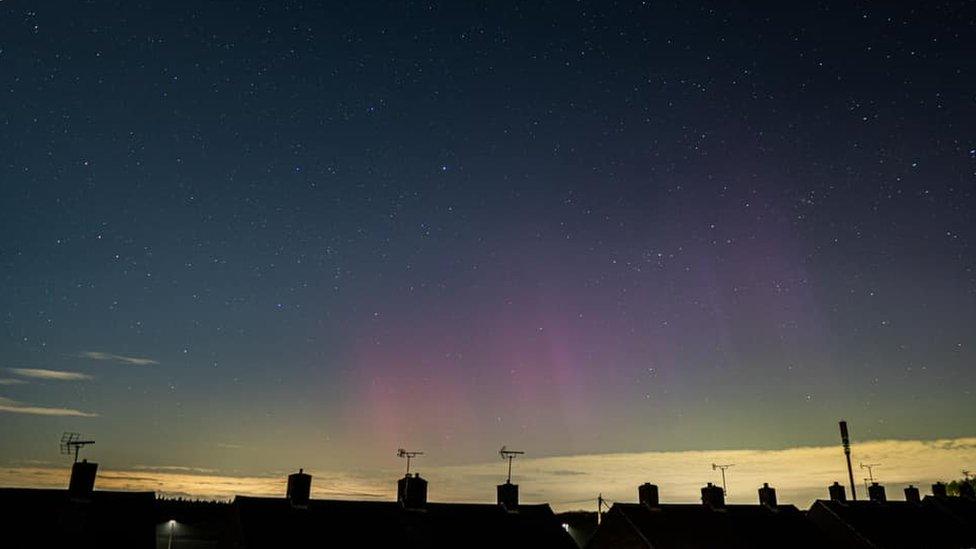 Northern lights over Shirebrook