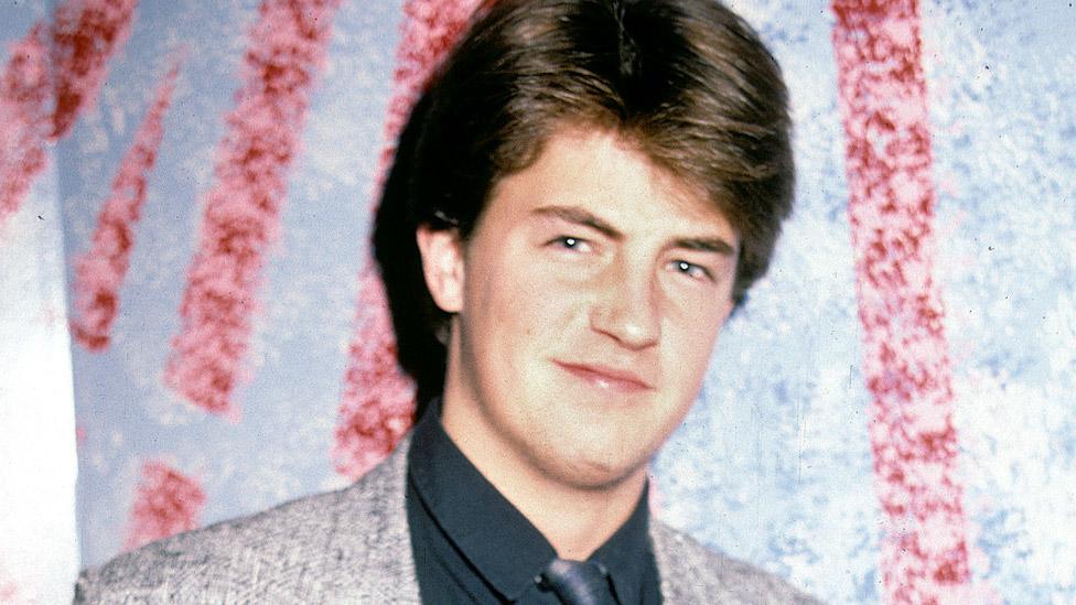 Matthew Perry in New York to promote his first network series, "Second Chance" on the Fox Network in 1987