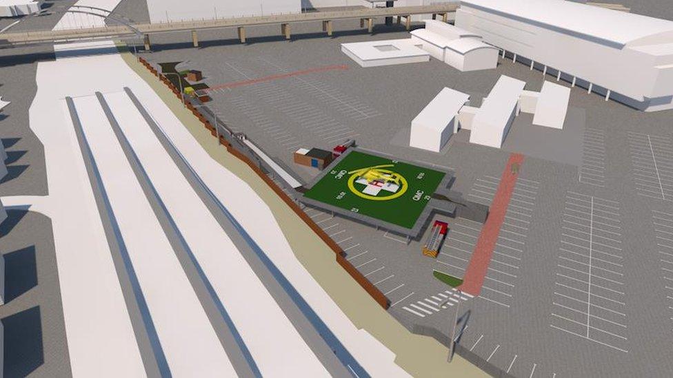 Artists impression of a helipad