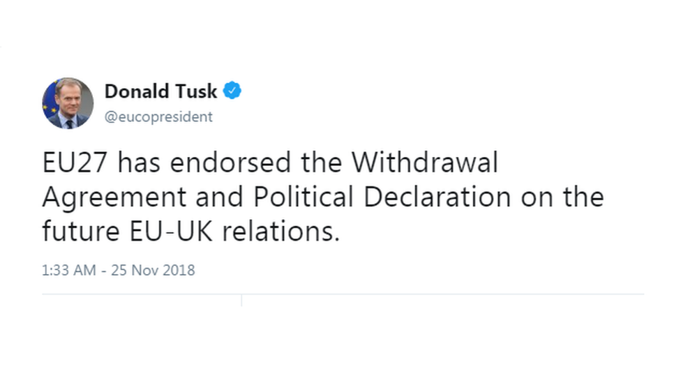 A tweet from Donald Tusk