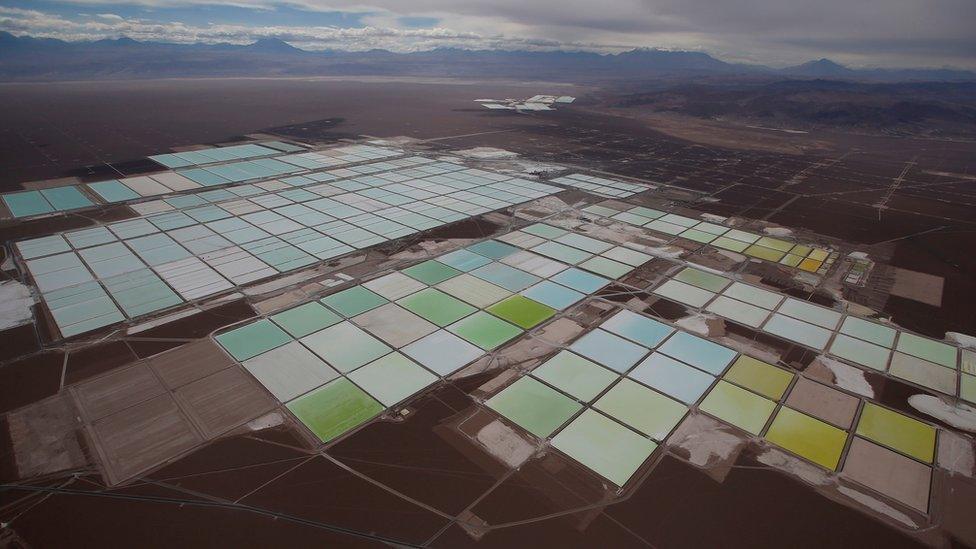 lithium salt pools aerial view