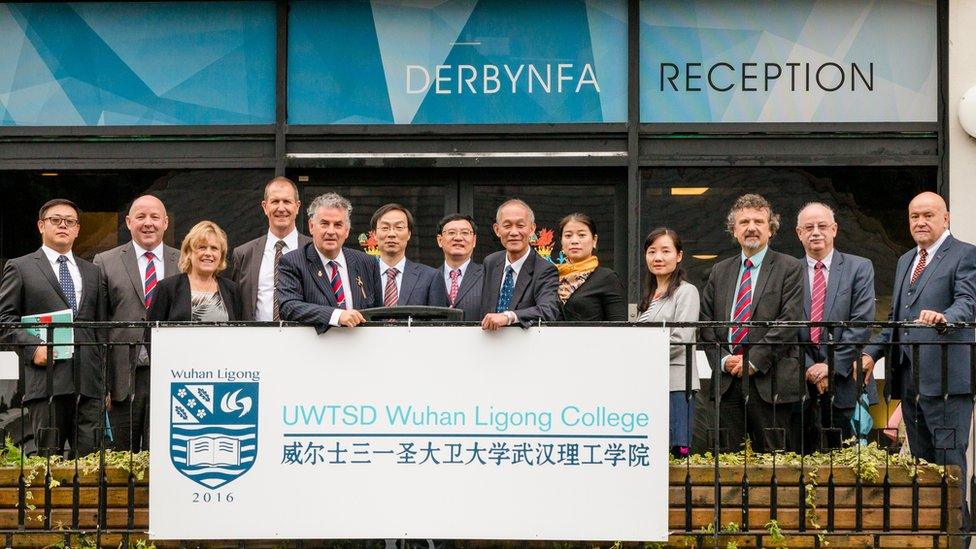 A delegation visiting Swansea from Wuhan