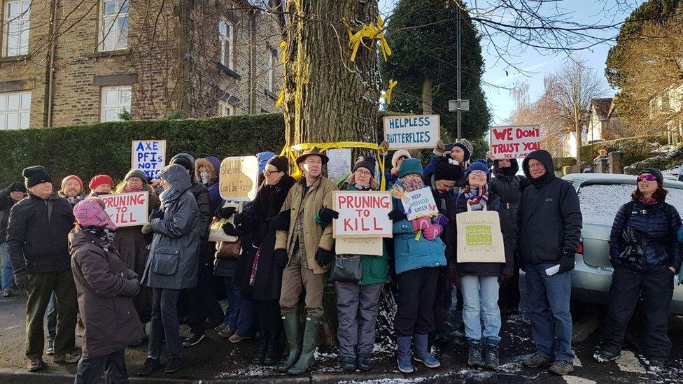 File photo dated 12/2/2018 of protesters in Chelsea Road in Sheffield