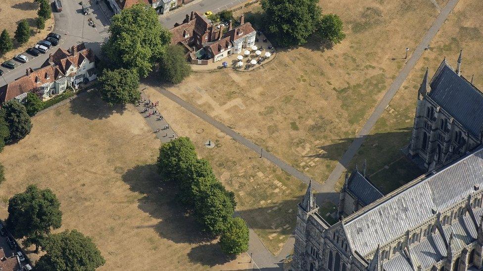 Salisbury Cathedral from the air