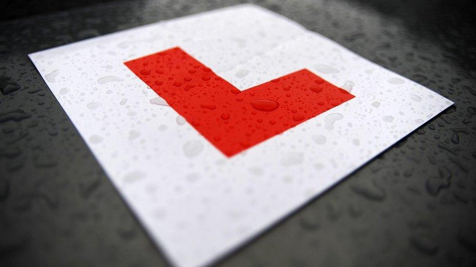 A stock photo of an L plate