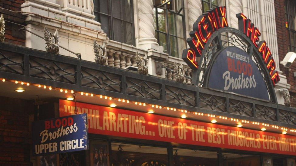 Exterior of theatre showing Blood Brothers