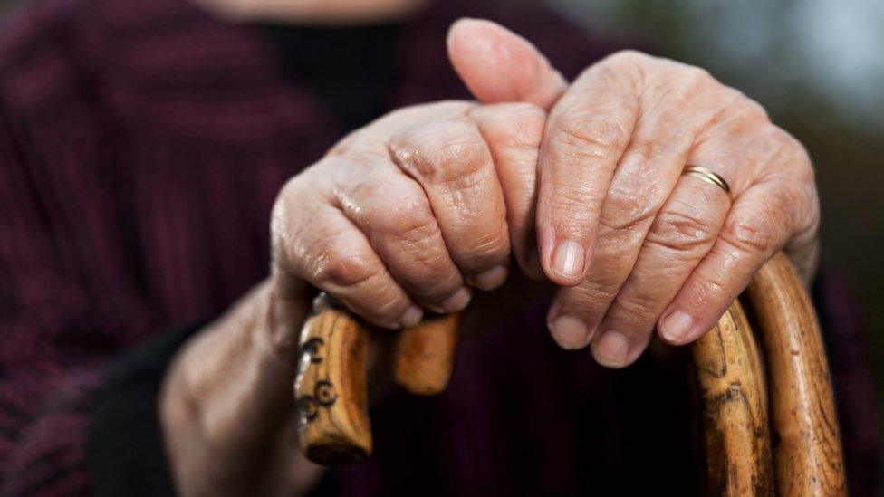 Hands of an elderly person