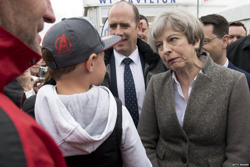 Theresa May with children