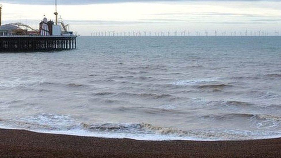 Computer image of wind farm off Brighton